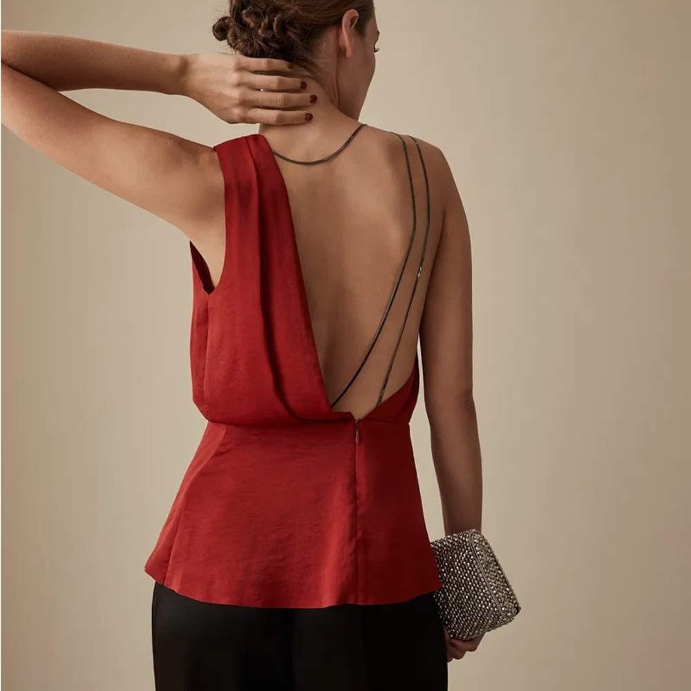 Elegant Red One-Shoulder Top
